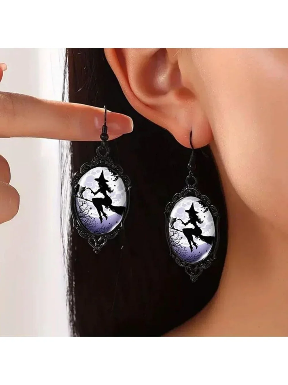 Women’s Grey Jewelry Set Blue Halloween Victorian Punk Gothic Necklace Earring